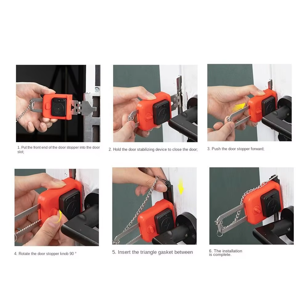 New Anti-theft Door Lock Alarm Adjustable Portable Door Stopper 120 dB Security Supplies Burglar Alarm Traveling