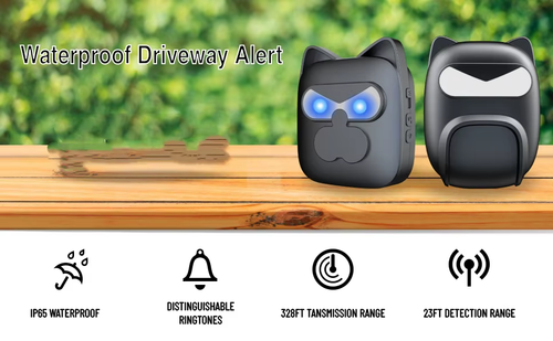 Driveway Alarm Wireless Outside Weatherproof, 328 ft Long Range Wireless Outdoor Driveway Sensor Alert, 1 Alarm and 2 PIR Sensor