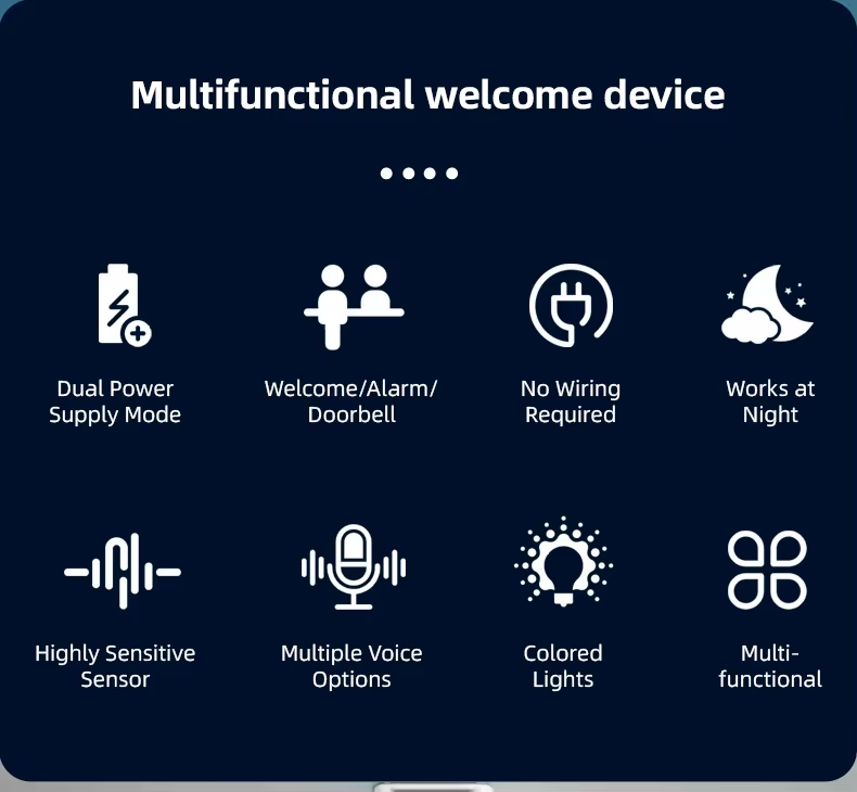 KERUI Split Welcome Chime Bell Intelligent Wireless Doorbell PIR Sensor Alarm Multiple Ringtones 433mhz Alarm Detector for Home