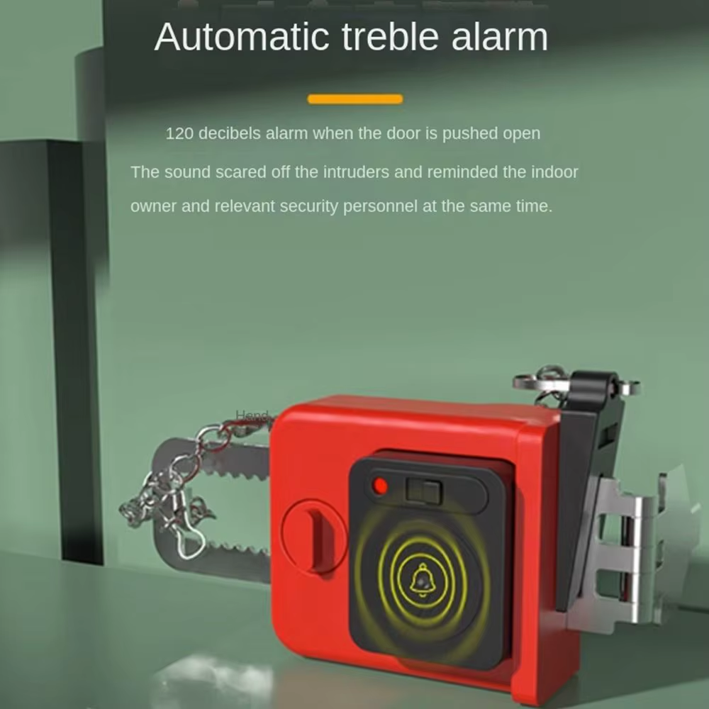 New Anti-theft Door Lock Alarm Adjustable Portable Door Stopper 120 dB Security Supplies Burglar Alarm Traveling