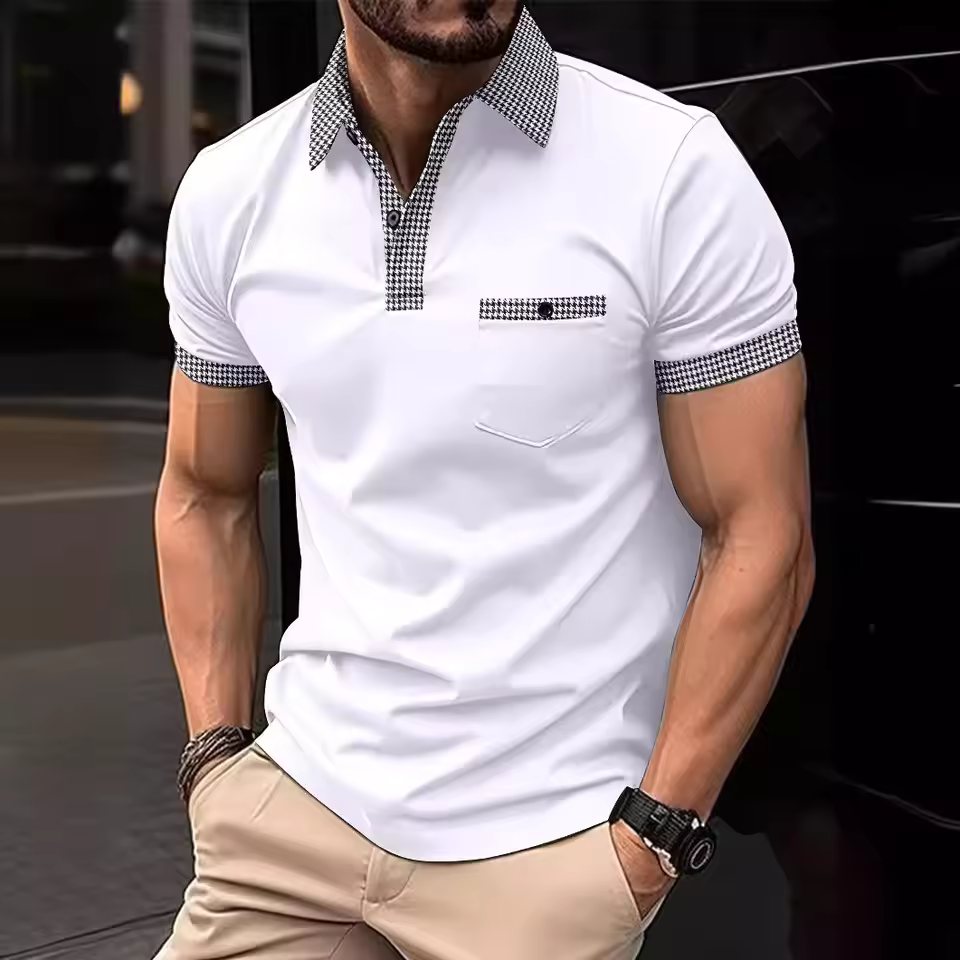 Men's Short-sleeved POLO Shirts Button-down Color Men's Sports POLO Shirts