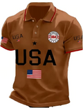 Men's USA 250th Anniversary Polo Shirt 3D Print Bald Eagle Patriotic Short Sleeve Casual Breathable Top-1